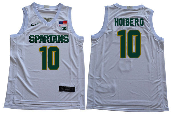Men Michigan State Spartans #10 Jack Hoiberg NCAA Nike Authentic White 2019-20 College Stitched Basketball Jersey LQ41I14QV